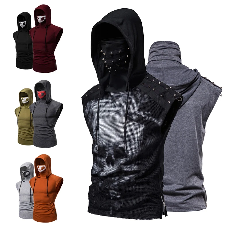 Мужская повседневная толстовка с капюшоном Ninja облегающая футболка тянущаяся