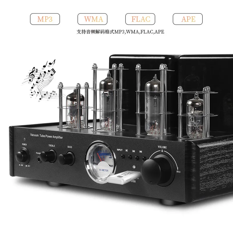 Lyele Audio 6f1 6u1 Headphone Amplifier Vacuum Tube 2.1 Subwoofer Vu Meter Bluetooth 5.0 High Power 30w*2 Usb Player |