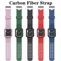 carbon fiber strap for apple watch band case 44mm 40mm 45mm 41mm 38mm 42mm watchband cover bracelet iwatch series 7 6 5 4 3 se