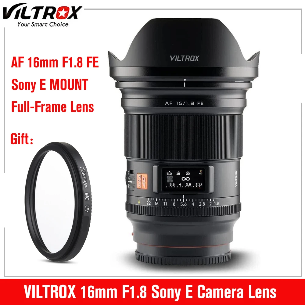 VILTROX 16 мм F1.8 Sony E Полнокадровый объектив с большой апертурой ультра широкоугольный объектив с автофокусом с экраном для Sony ZV-E1 A7RV