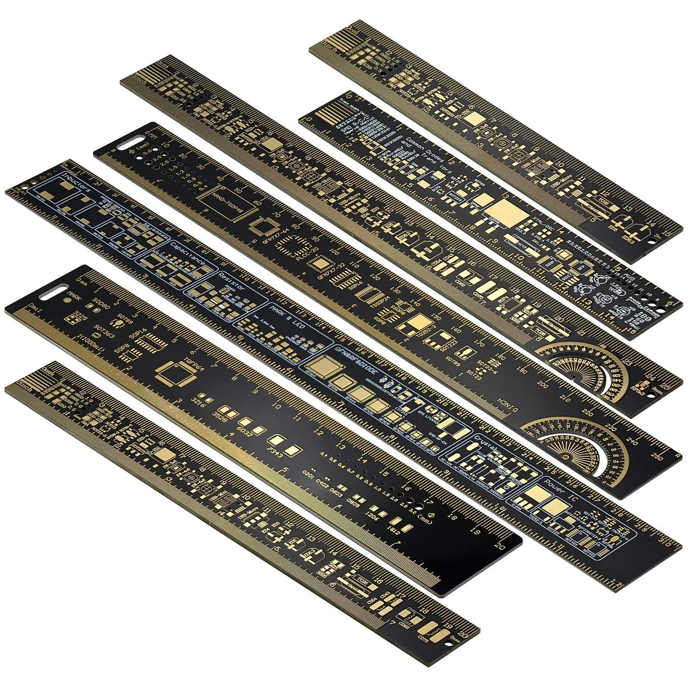 3 типа 15 см 20 см 25 см линейка PCB Многофункциональный измерительный инструмент резистор микросхема конденсатора IC SMD диодный транзистор