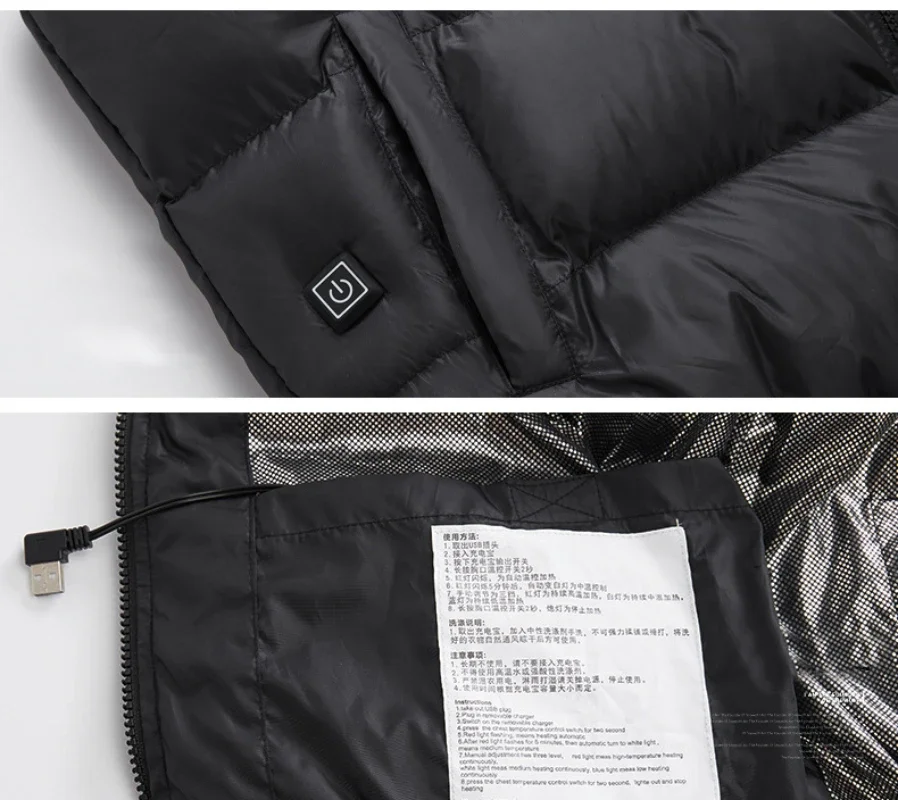 Жилетка мужская зимняя утепленная с подогревом и USB-портом