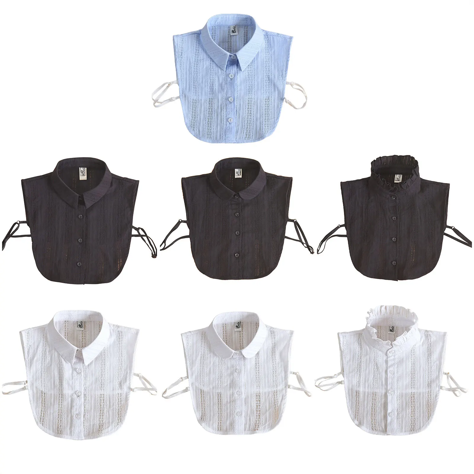 

Ложный воротник для рубашки, съемный ложный воротник, оборки, ложный воротник, съемная накладная блузка, наполовину рубашка, блузка