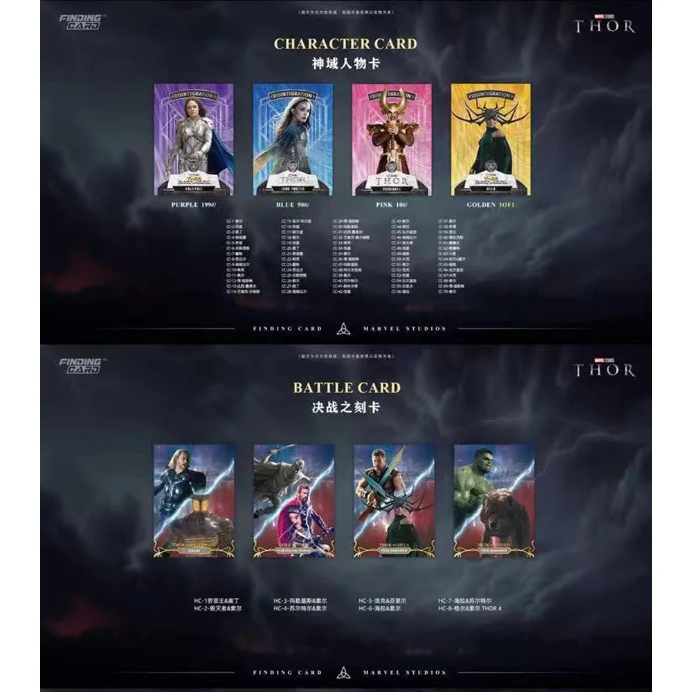 Оригинальная карта фирмы Marvel Thunder коллекционные карты Мстители Герои Тор Локи
