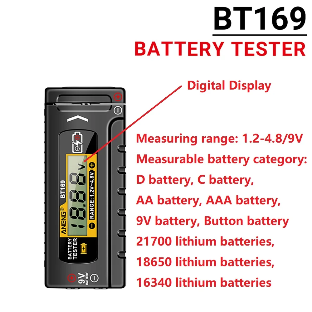 

ANENG BT169 Цифровой тестер батарей