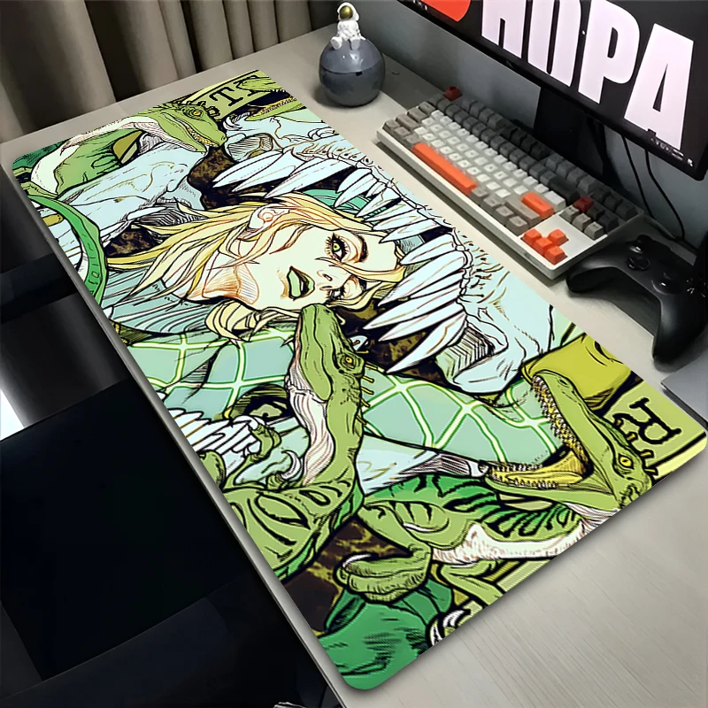 Фото Коврик для мыши для киберспорта J-jojo Bizarre Adventure Anime, удлиненный настольный коврик XXL, коврик для клавиатуры, игровой коврик, компьютерный коврик для мыши №2
