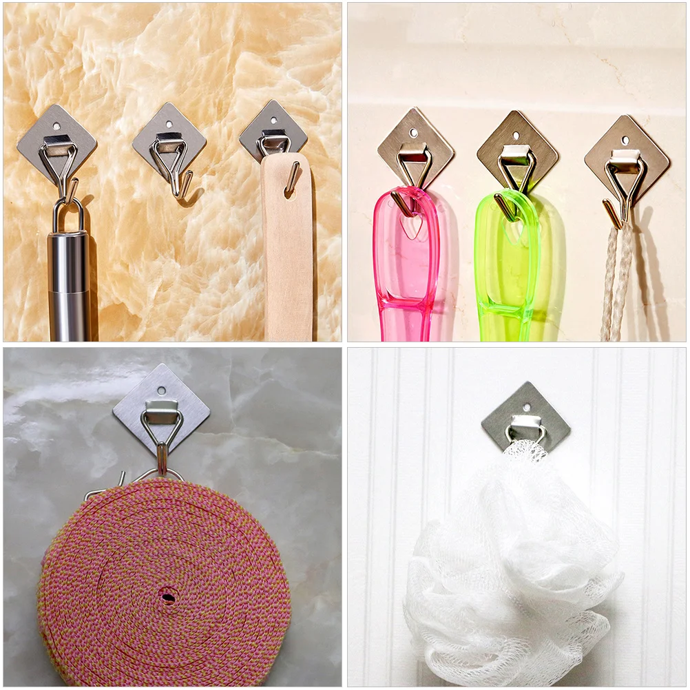 

Wall Hooks Hook Adhesive Towel Hat Sticky Robe Key Hangers Bathroom Self Holder Hanger Tracesingle Entryway Utility Kitchen Coat