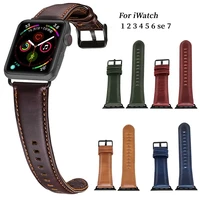 for apple watch series 7 6 se 5 4 leather strap for apple watch crazy leather band for apple watch 45mm 41mm38mm 40mm 44mm 42mm