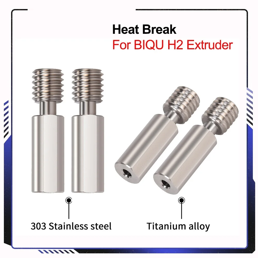 

NEW H2 Extruder Heat Break All Metal Titanium Alloy GRADE5 Heatbreak 3D Printer Parts For B1 Ender 3 V2.0 Upgrade Hotend Kits