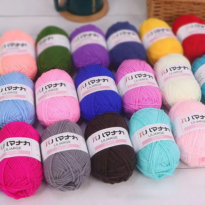 25 Grams/Ball Milk Soft Cotton Baby Knitting Wool Yarn Crochet Thread for Knitting Bargain Worsted Handmade for DIY Sweater