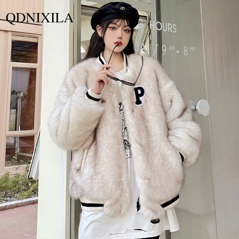 Women's Fur Coat Winter Fur Jacket Thickened Plush Jacket Imitation Faux Fur Coat Top Women New In Outerwear Fur Coat Women