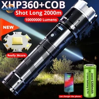 50000000 lumens xhp360 36core led flashlight powerful torch outdoor usb rechargeable tactical flash lights waterproof camping