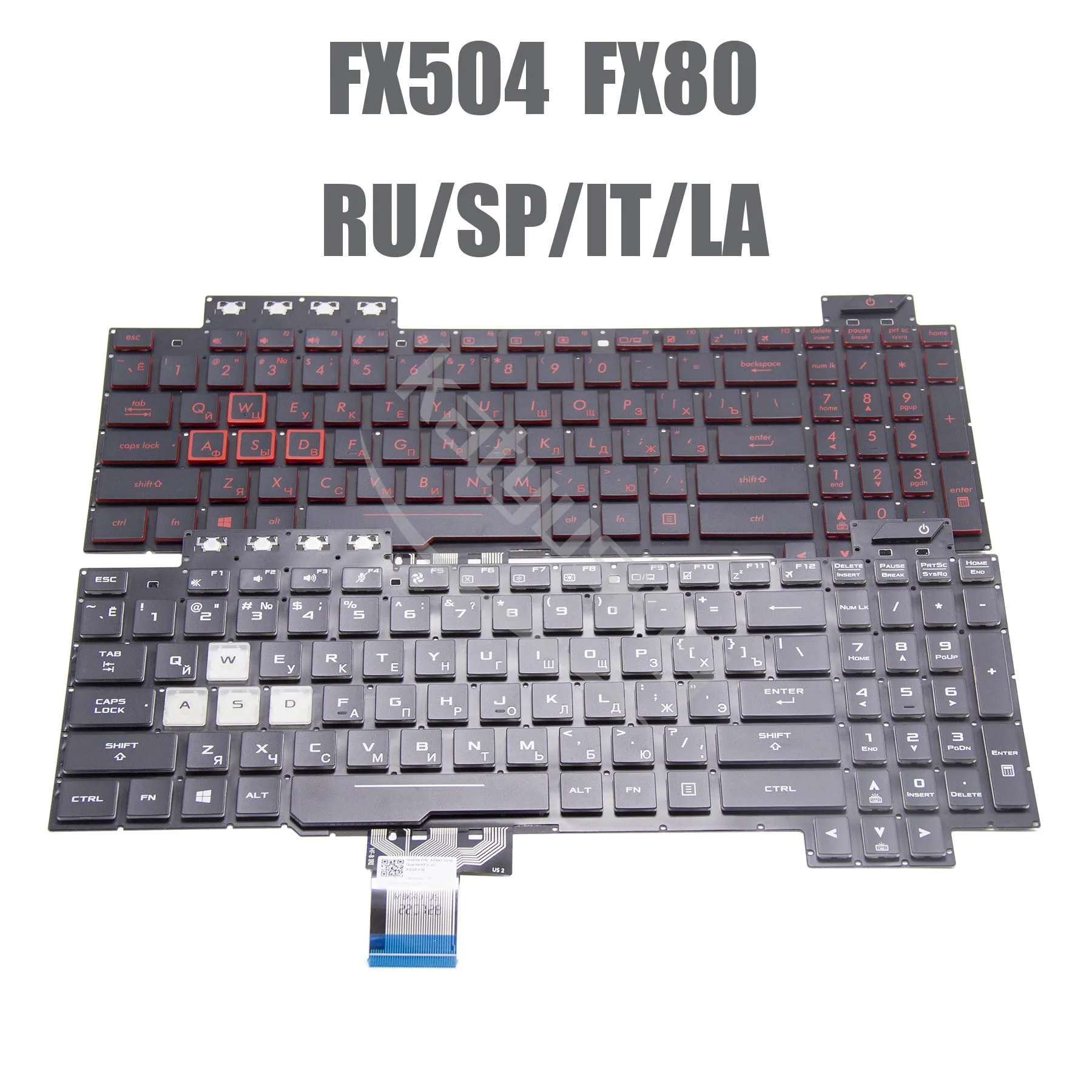 

RU SP LA электронная клавиатура для Asus TUF Gaming FX504 FX504GD FX504GE FX504GM FX80 FX80GM FX505 V170762HS1 0KNR0-661PRU00 с подсветкой
