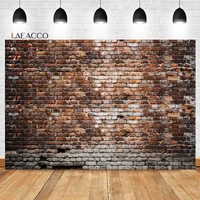 laeacco vintage grunge brown brick wall photography backdrop birthday wedding party room decor adults portrait photo background