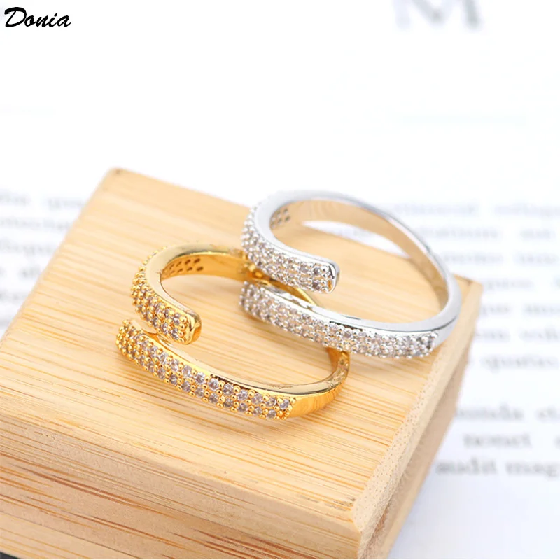 

Donia jewelry New fashion open bracelet ring set luxury micro-inlaid AAA zircon Joker temperament girl bracelet ring accessories