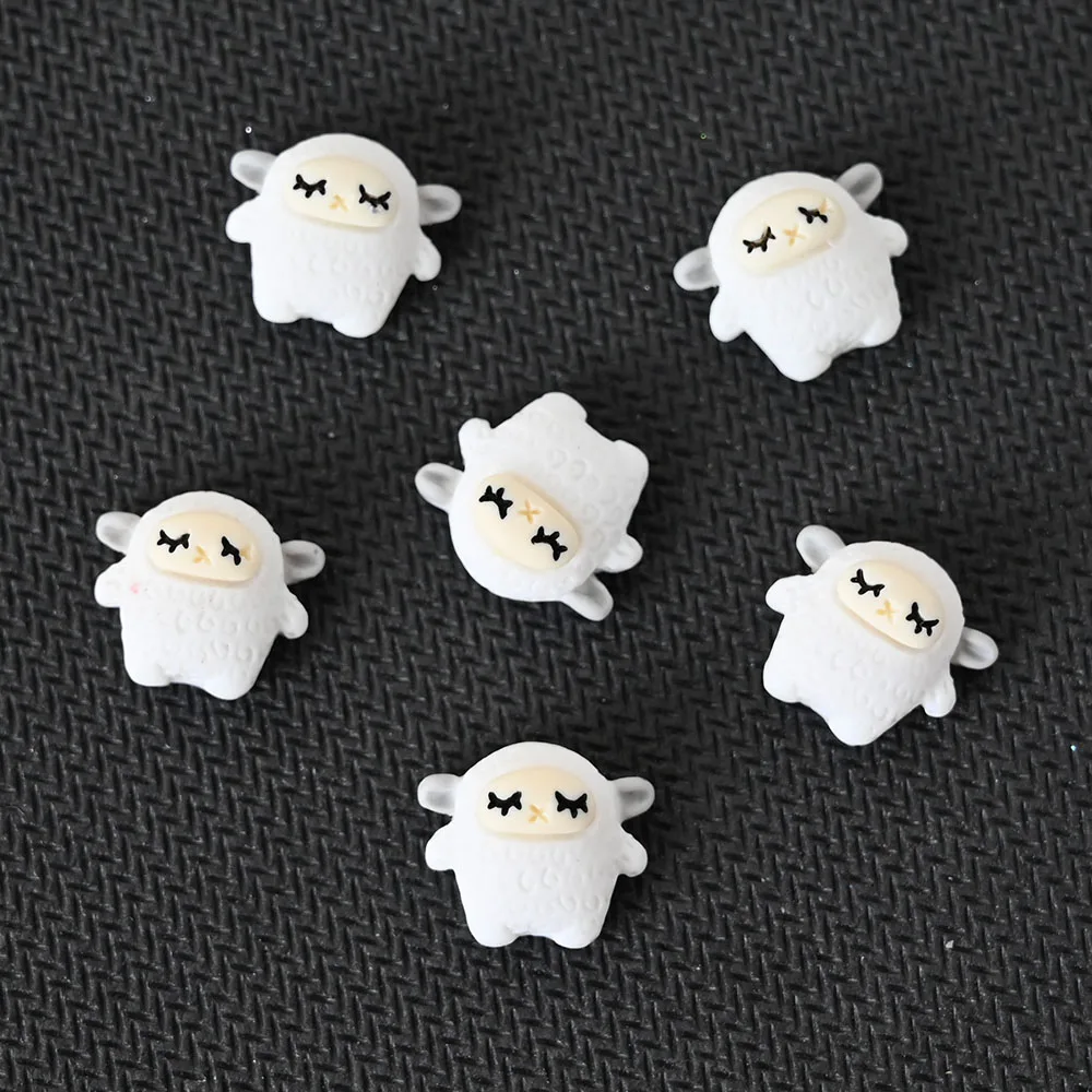 50pcs Kawaii little sheep cow Animals Cartoon Pattern 3D Nail Charms Resin Nail Art Decorations DIY Manicure Accessories #%402 images - 6