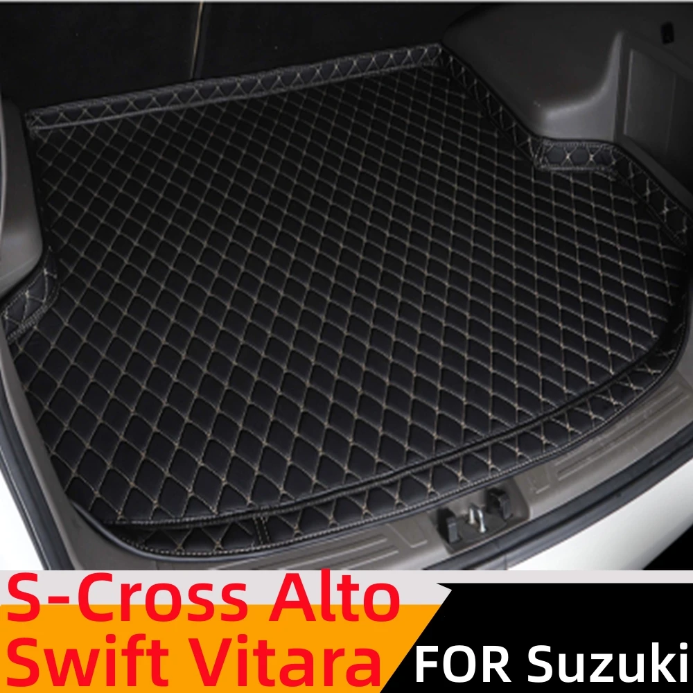 

Sinjayer Car Trunk Mat ALL Weather Auto Tail Boot Luggage Pad Carpet High Side Cargo Liner For Suzuki Swift Vitara S-Cross Alto