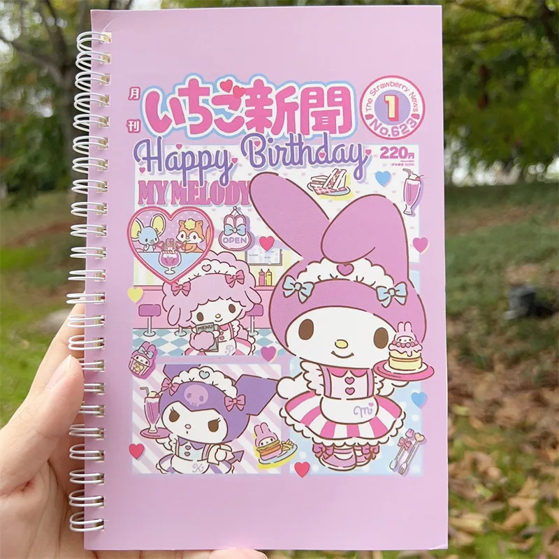 

Sanrio Notebook Kawaii Hello Kitty Cinnamoroll Cartoon Girl Portable Coil 60 Pages A5 Notebook School Supplies Gifts for Friends