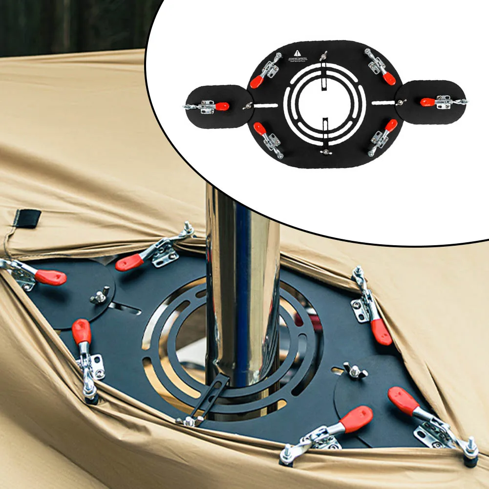 

Camping Tent Stove Chimney Anti-Scalding Plate Tent Chimney No-opening Anti-scald Plate Chimney Baffle Stove Accessories
