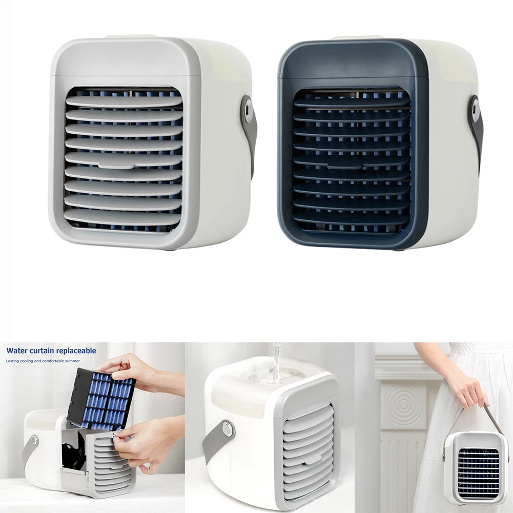 

Portable Air Conditioner Handheld Mini air cooler USB Fan Colorful Atmosphere Light Water Cooling Fan Moisturizing for Home