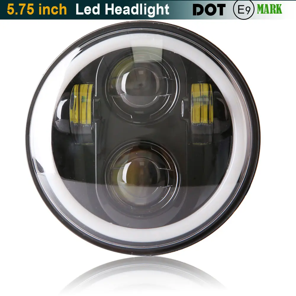 

5.75" 5 3/4 LED Motorcycle Headlight Black For Harley Sportster 1200 XL1200L Custom XL1200C 883 XL883 883L XL883R 48