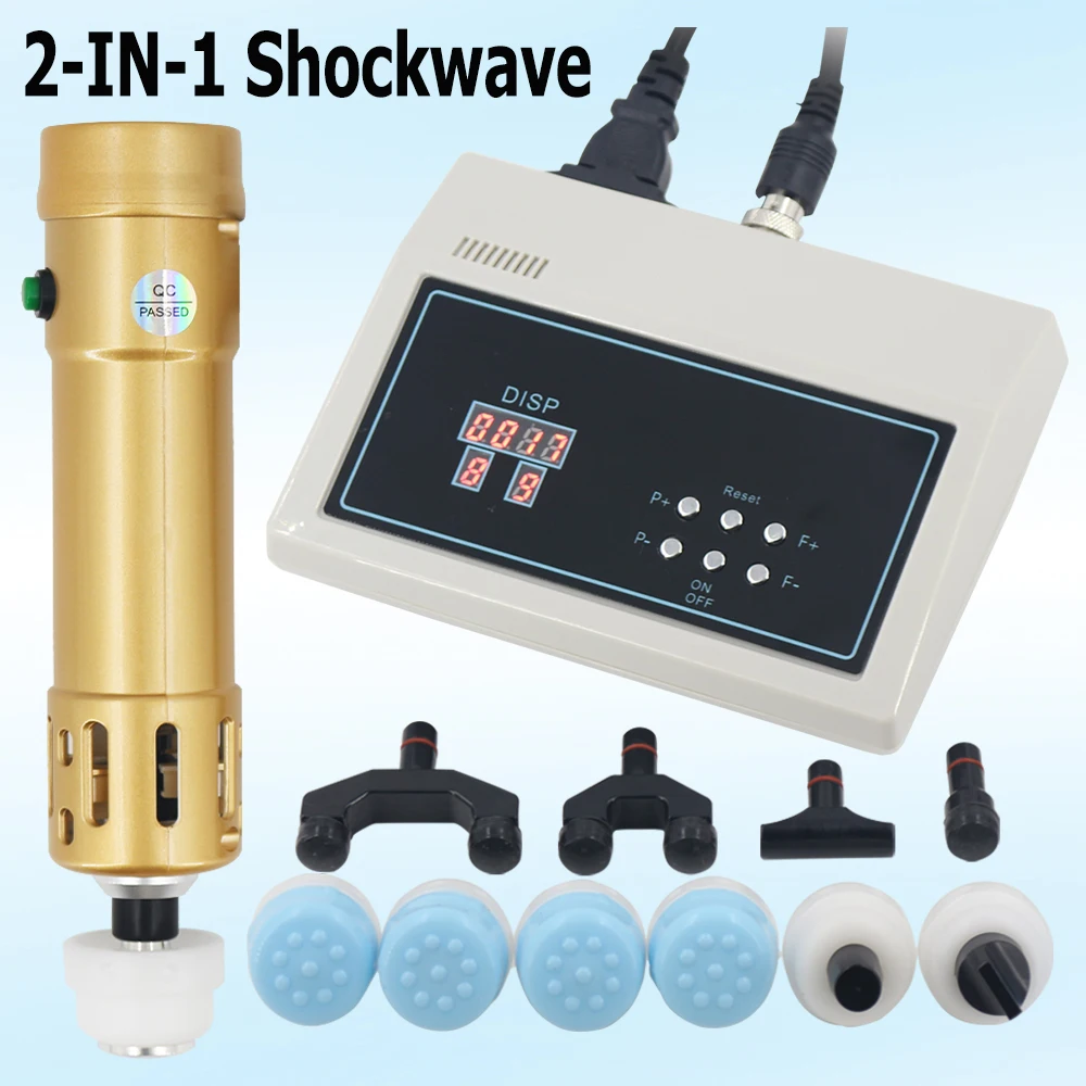 

2023 Professional Shockwave Therapy Machine Body Massager Pain Relief 2 in 1 Portable Physiotherapy Shock Wave Chiropractic Tool