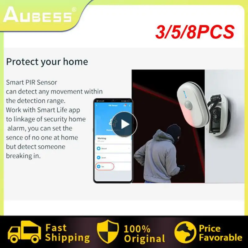 

3/5/8PCS 720 Degree Adjustable Anti-theft Alarm Infrared Sensor Infrared Sensing Zigbee3.0 Pir Motion Sensor