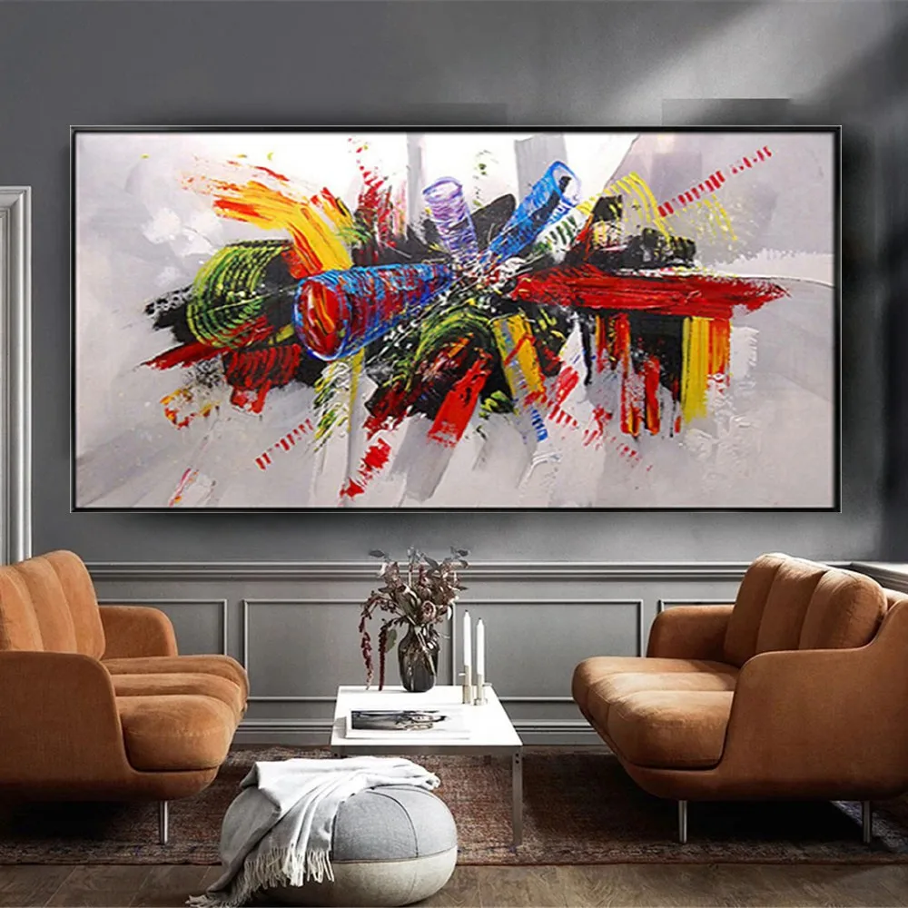 

Large 100% Handmade Abstract Canvas Wall Art Modern Oil Painting On Cnavas Contemporary Decor Artwork Home Hotel Office Decor