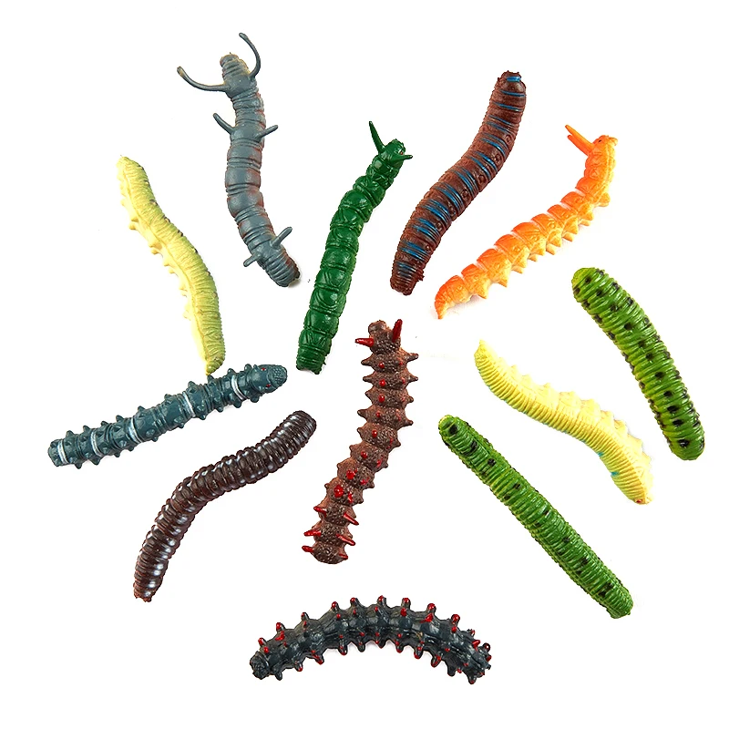 

6pcs Mixed Simulated Crawling Worm Caterpillar Insect Educational Trick Toys