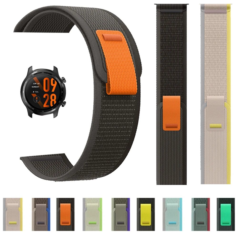 Ремешок для TicWatch Pro 3 Ultra GPS/LTE Nylon Loop Strap E3/GTX/GTH/S2/E2 Smartwatch Band Bracelet Accessories