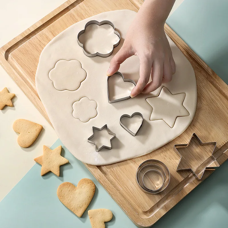 

12Pcs/Set Stainless Steel Cookie Cutters Mold DIY Biscuit Cake Mould Round Dough Dumpling Pastry Circle Kitchen Baking Tools