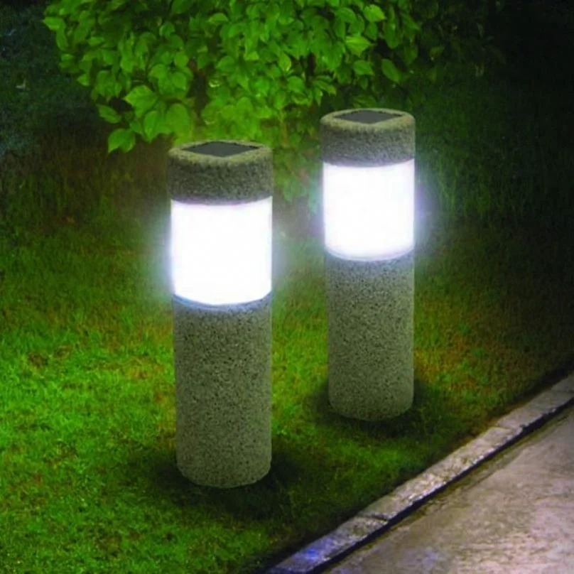 

Solar Power Stone Pillar LED Lights Garden Lawn Courtyard Decoration Lamp