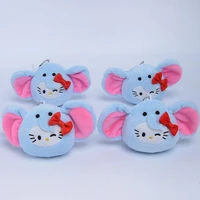 sanrio cartoon kawaii creative hello kitty head cat disguise dumbo pendant pp cotton cute doll bead chain grab push toy for girl