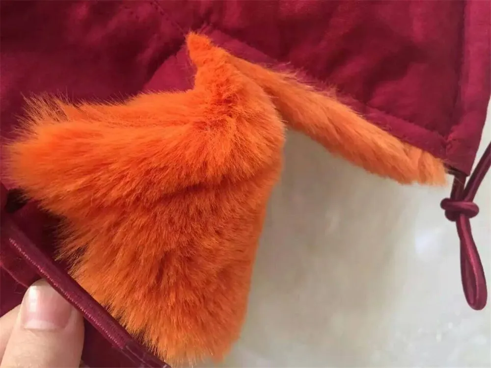 Высококачественная оранжевая меховая парка зимнее короткое пальто из