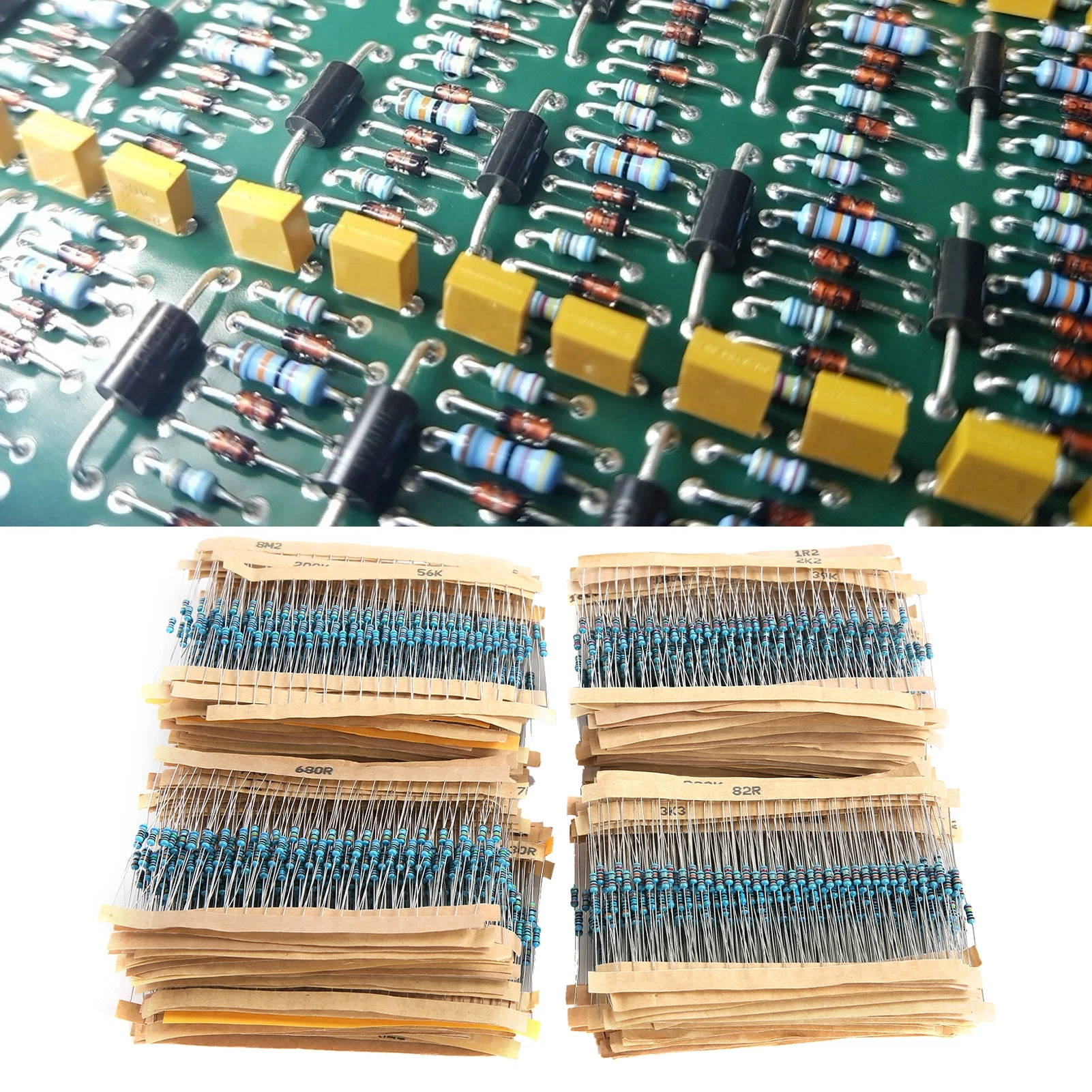 3120Pcs 1/4W металлопленочные резисторы серебряный сплав 156 типов для