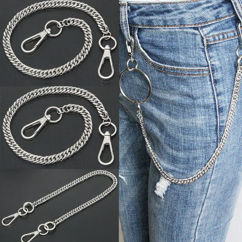 

Handmade Necklace Punk Chain On The Jeans Pants Women Men Keychain Chains For Pants Hipster E Girl Boy Clothing Accessories
