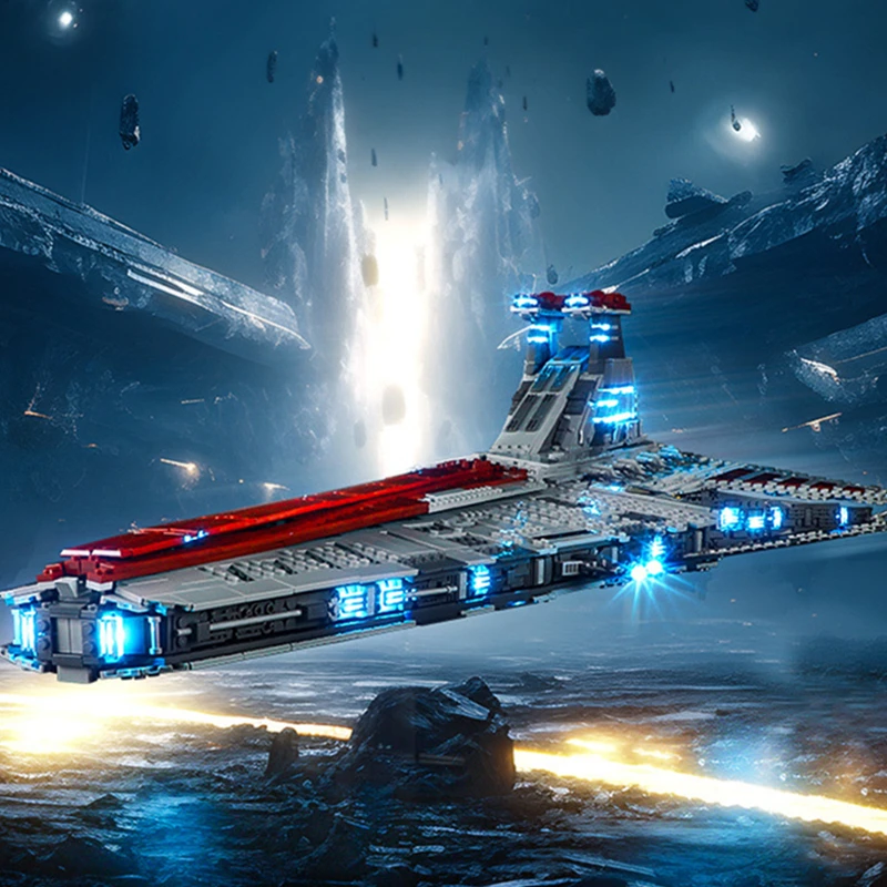 (Тylko светодиодный светильник) 75367 Star Venator-Class Republic Attack Cruiser Warplane (не включает