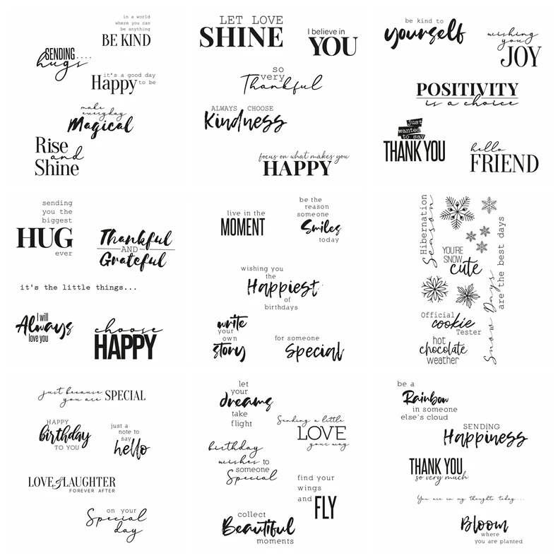 

Letters Happy Let Love Shine Thank You Hug Collect Beautiful Moments Clear Silicone Stamp Make Cards Scrapbook Craft New 2022