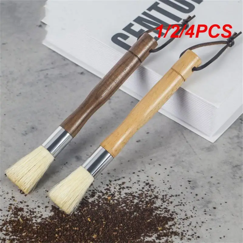 

1/2/4PCS Coffee Dust Cleaning Brush Fine Texture Durable Soft And Delicate Safety And Health Grasp Comfort Solid Wood Brush