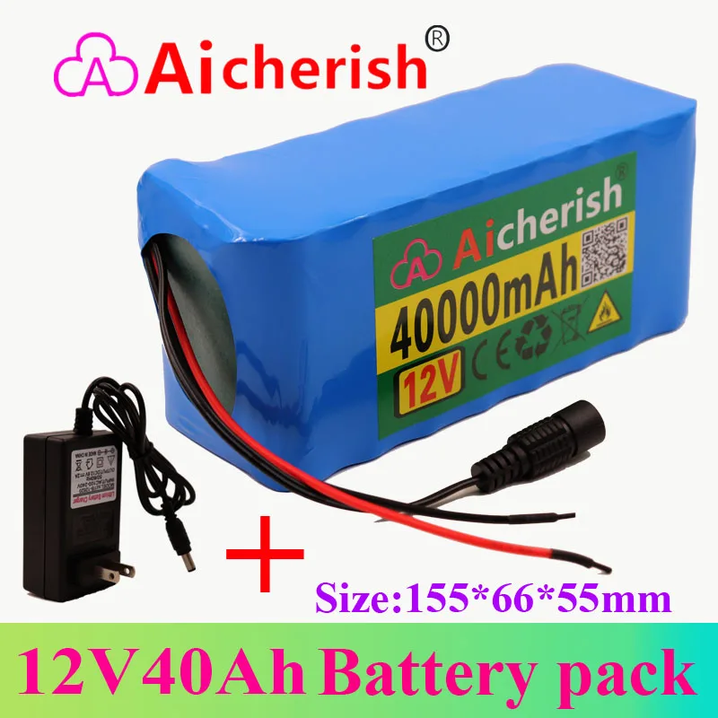 

18650 Battery 12V 40Ah 3S8P BMS Overdischarge Protection Function Electric Bicycle Scooter Batteries+12.6V Charger