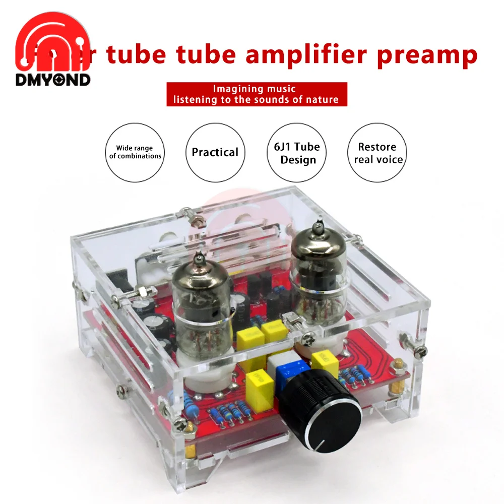Hi-Fi 6J1 класс A усилитель мобильной трубки готовая плата с акриловой оболочкой |