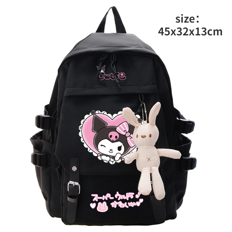 

Sanrio Kuromi Cartoon Cute Girl School Bag Harajuku Style High School Boy Backpack Handbag Simple Travel Backpack