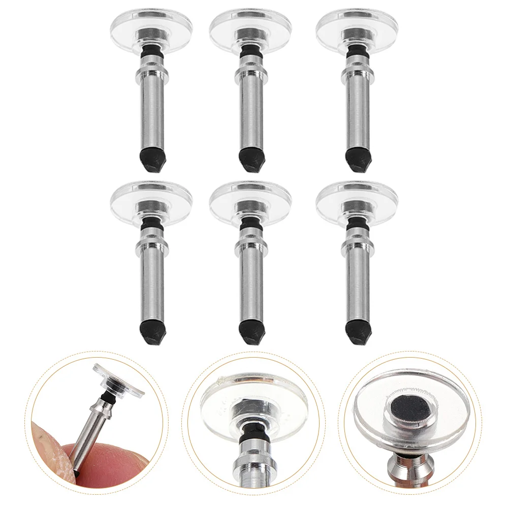 

6pcs Round Plate Electroplated Capacitive Screen Tablet Pen Replacement Nibs