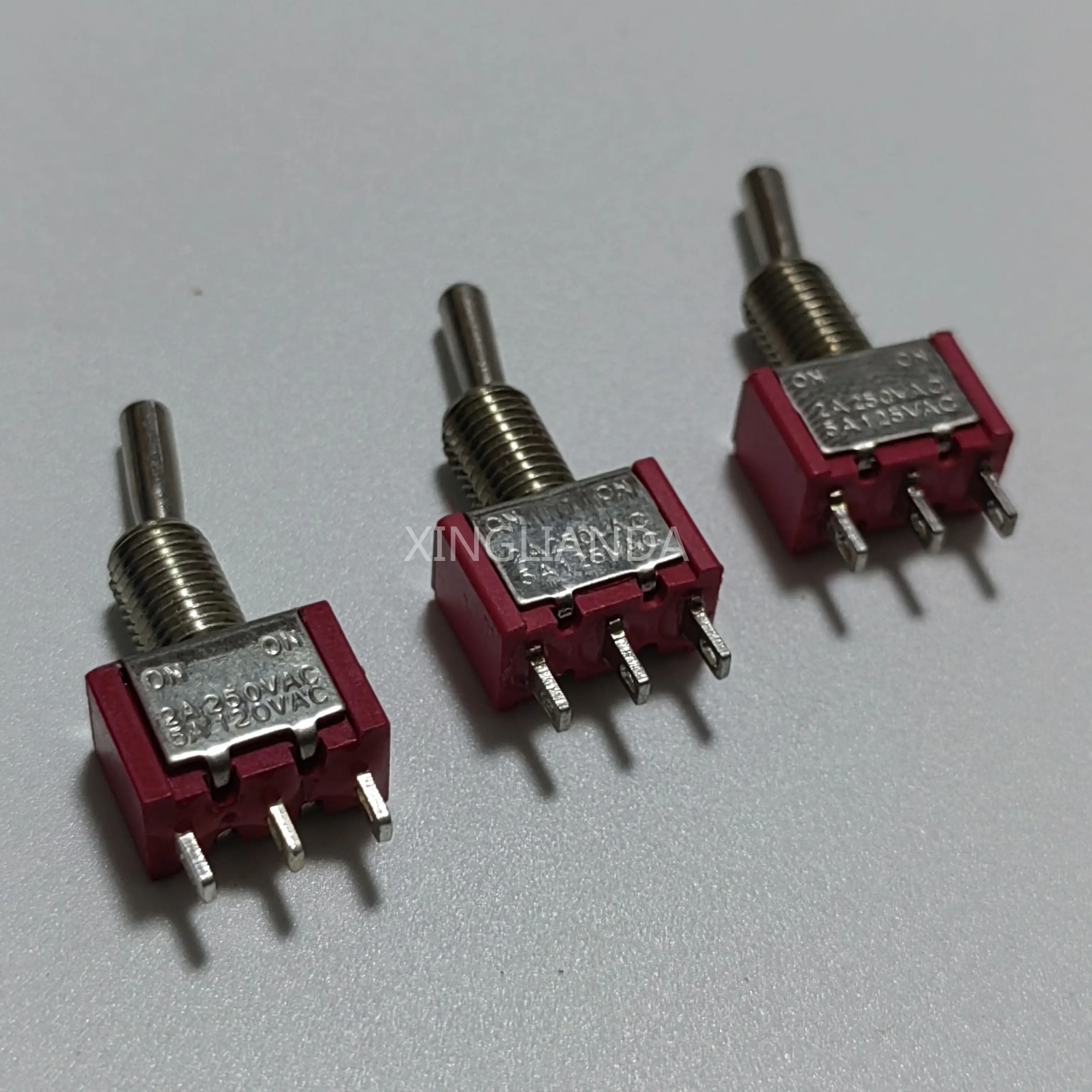 10 шт. MTS-102 красный миниатюрный тумблер 2 положения ВКЛ-ВКЛ 2А 250 В переменного тока 6
