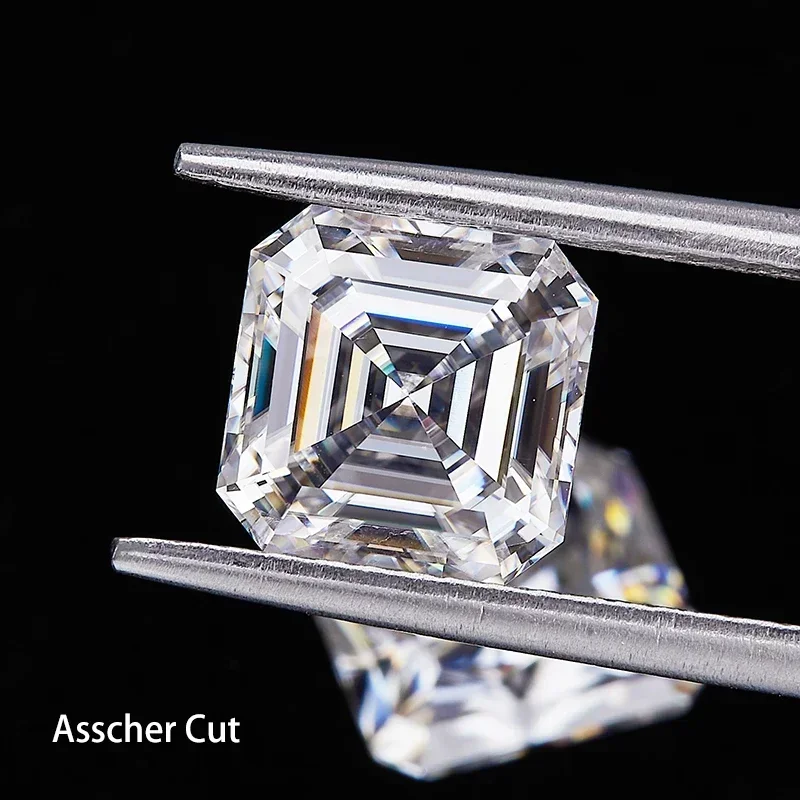 Ручная резка Asscher белый цвет D VVS1 верхний муассанит драгоценные камни