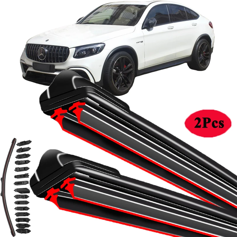 Сдвоенные резиновые щетки стеклоочистителя для Mercedes Benz GLC SUV X253 Coupe C253 250 300 300e 43 63 AMG S 2015 2016 2018 2019 2021 2022