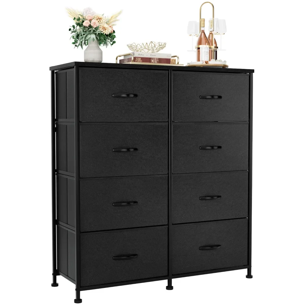 

Dresser for Bedroom with 8 Drawers, Wide Chest of Drawers, Fabric Dresser,Black,28.66 Lb,33.65 X 11.70 X 38.50 Inches