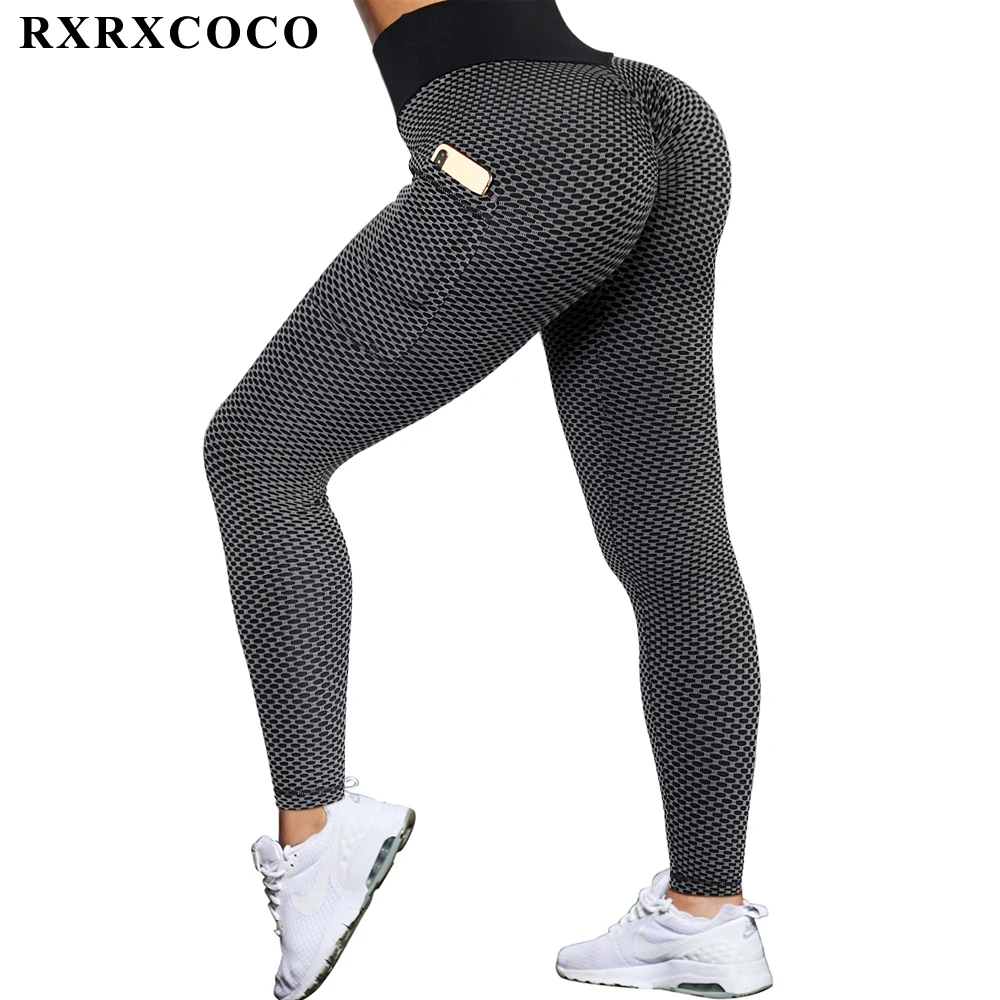 

Женские леггинсы RXRXCOCO, однотонные повседневные штаны для фитнеса и йоги, женские спортивные Леггинсы с высокой талией для тренировок, облегающие штаны с эффектом пуш-ап для спортзала, новинка 2022
