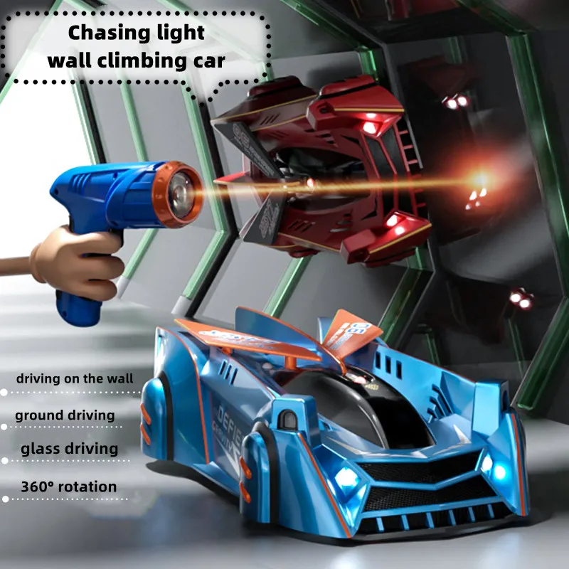 RC Car Stunt Infrared Laser Tracking Wall Ceiling Climbing Follow Light Remote Control Drift Car Electric Anti Gravity Car Toys