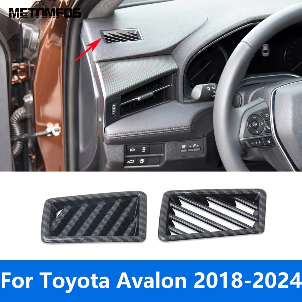 

Для Toyota Avalon 2018-2022 2023 2024, передняя крышка из углеродного волокна, вентиляционное отверстие для кондиционера, накладка, аксессуары, Стайлинг автомобиля